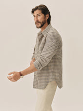 Mendocino Plaid Breeze Cotton Linen Ls Shirt