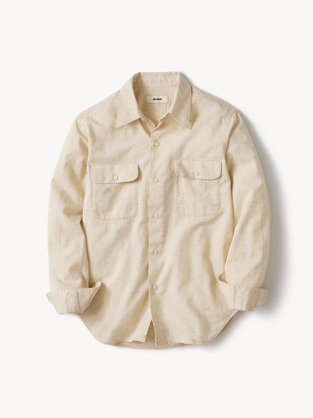 Heather Oat Breeze Cotton Linen Ls Shirt