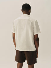 Draped Linen Deuce Coupe Camp Shirt