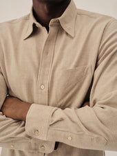 Oatmeal Heather Nailhead Pacific Twill Flannel Bd Shirt