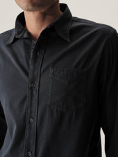 Dress Navy Draped Twill One Pocket Shirt