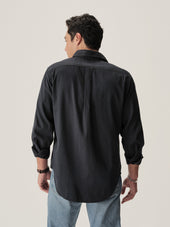 Dress Navy Draped Twill One Pocket Shirt