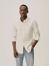 Natural Draped Twill One Pocket Shirt