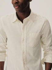 Natural Draped Twill One Pocket Shirt