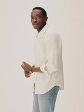 Natural Draped Twill One Pocket Shirt