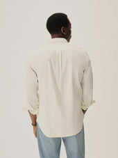 Natural Draped Twill One Pocket Shirt
