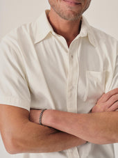 Natural Draped Twill S/S One Pocket Shirt