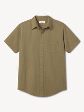 Draped Twill S S One Pocket Shirt