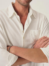 Natural Draped Linen Lounge Lizard Shirt