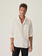 Natural Draped Linen Lounge Lizard Shirt
