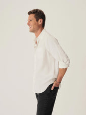 Natural Draped Linen Lounge Lizard Shirt