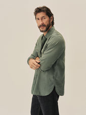 Bottle Green Venice Wash Hemp HBT Soft Pack Station Shirt