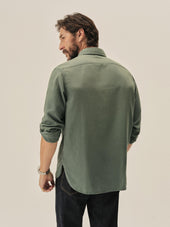 Bottle Green Venice Wash Hemp HBT Soft Pack Station Shirt