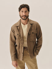 Mocha Loomed Linen P-43 Fatigue Shirt