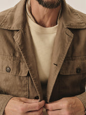 Mocha Loomed Linen P-43 Fatigue Shirt