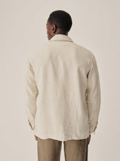 Worn White Loomed Linen P-43 Fatigue Shirt