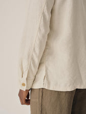 Worn White Loomed Linen P-43 Fatigue Shirt