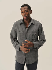 Salt and Pepper Jaspe Big Yank X Buck Mason 2-Pocket Asymmetrical Work Shirt