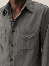 Salt and Pepper Jaspe Big Yank X Buck Mason 2-Pocket Asymmetrical Work Shirt
