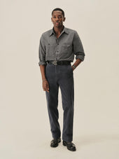 Salt and Pepper Jaspe Big Yank X Buck Mason 2-Pocket Asymmetrical Work Shirt