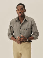 Oatmeal Jaspe Big Yank X Buck Mason 2-Pocket Ventilated Work Shirt