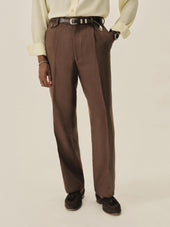 Irish Linen Hollywood Pleated Trouser