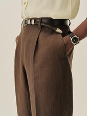 Irish Linen Hollywood Pleated Trouser
