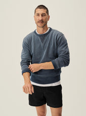 Dipped Loopback Double V Crew Sweatshirt