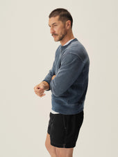 Dipped Loopback Double V Crew Sweatshirt