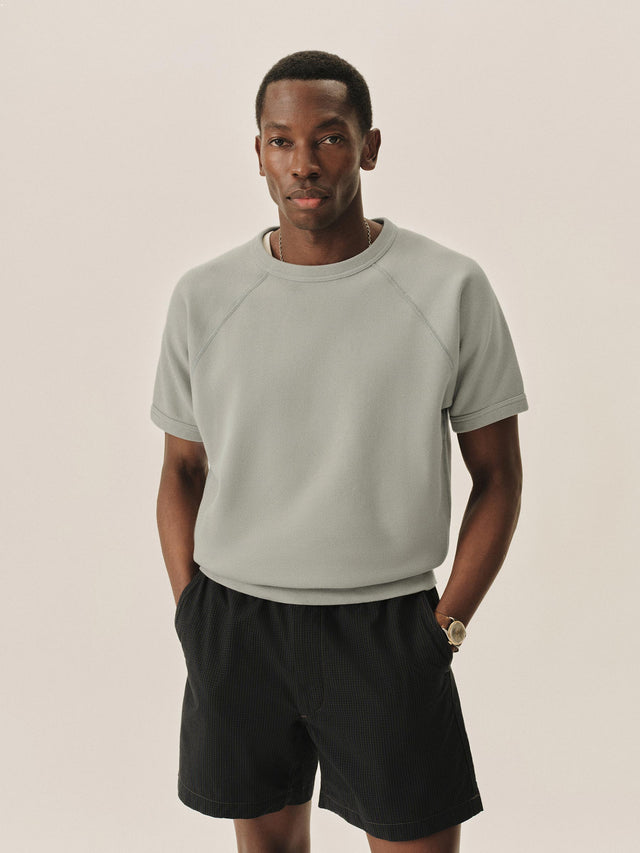 Blue Fescue Venice Wash Featherweight Terry S/S Raglan Crewneck