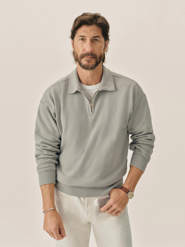 Blue Fescue Venice Wash Featherweight Terry Quarter Zip
