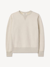 Two Tone Heather Oat Welterweight Double V Crew Sweatshirt