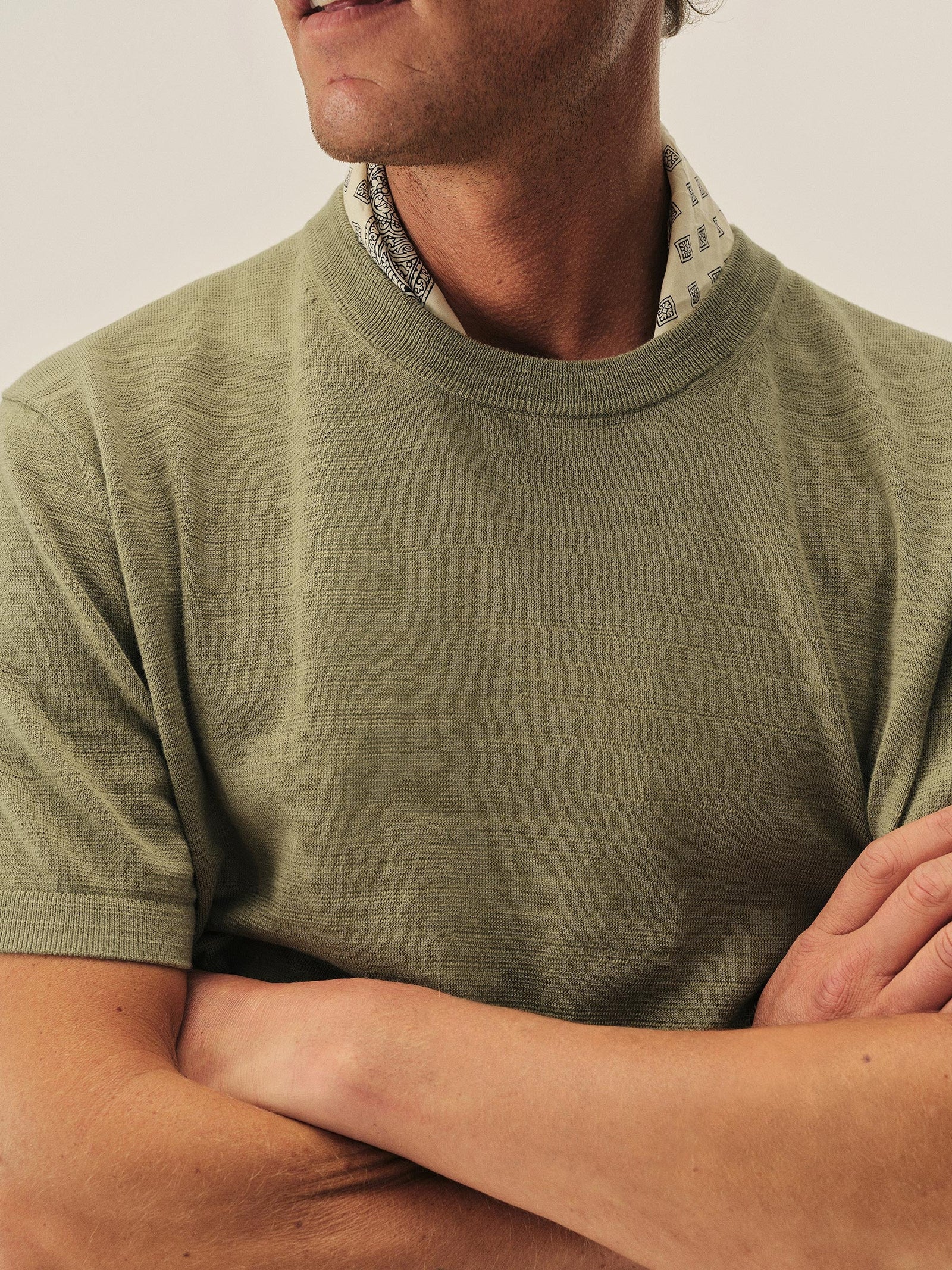 Dried Olive Avalon Knit Classic Tee
