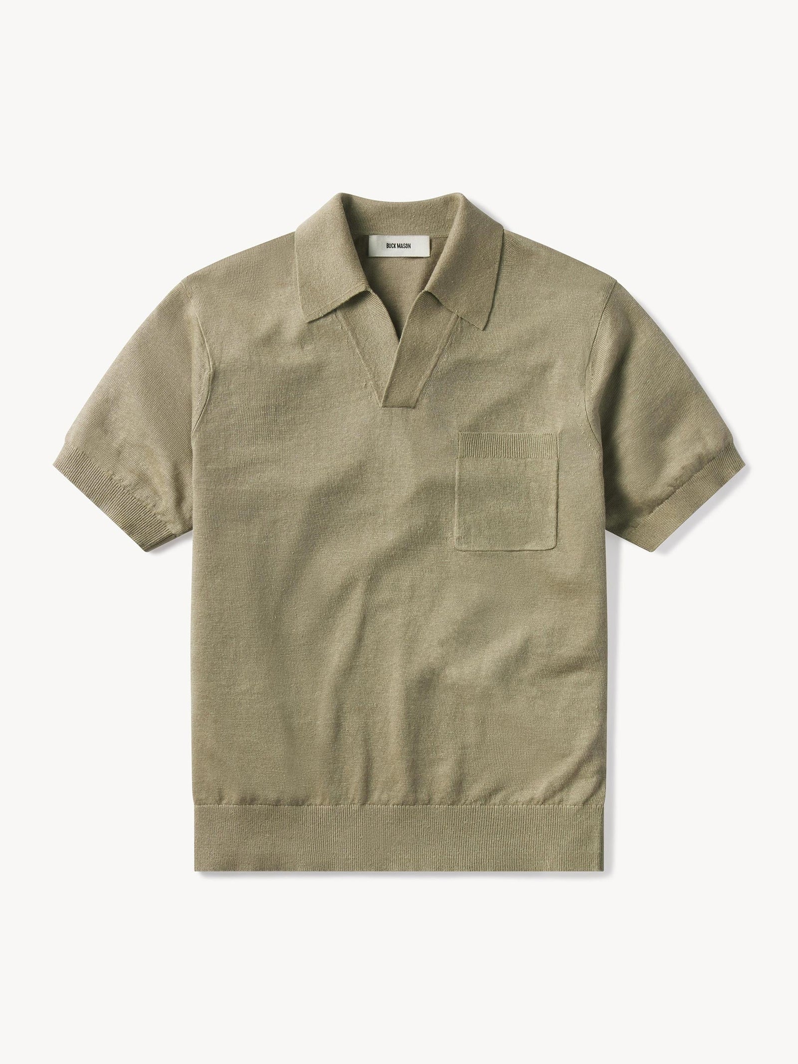 Italian Slub Linen S S Full Placket Polo