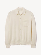 Ecru California Cashmere Collared Cardigan