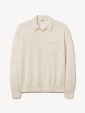 Ecru California Cashmere Collared Cardigan