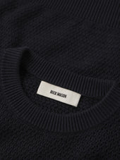 Dark Navy Rope-Knit Yuma Hemp Crew