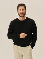 Black Seafarer Cotton Rib Crew