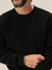Black Seafarer Cotton Rib Crew