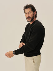 Black Seafarer Cotton Rib Crew