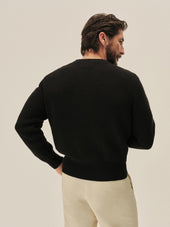 Black Seafarer Cotton Rib Crew