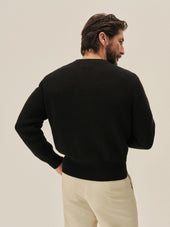 Black Seafarer Cotton Rib Crew