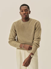 Dried Lemongrass Seafarer Cotton Rib Crew