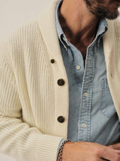 Natural California Cashmere Shawl Cardigan