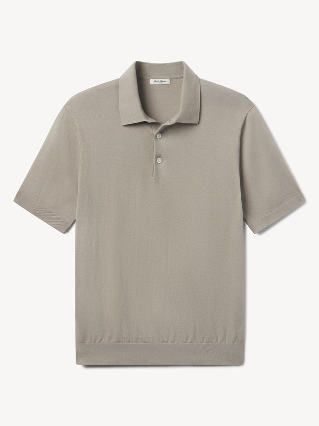 Stone Grey Como Cashmere Polo