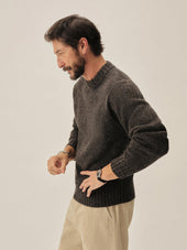 Seastack Wool Tweed Mock Turtleneck
