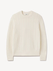 Natural California Cashmere Cable Crew