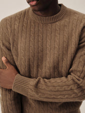 Oak Gall California Cashmere Cable Crew