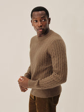 Oak Gall California Cashmere Cable Crew
