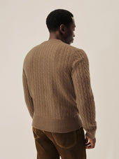 Oak Gall California Cashmere Cable Crew